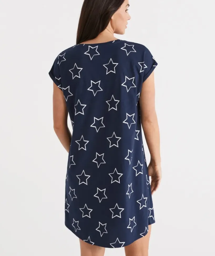 Australian Cotton Star V-Neck Nightie<Sussan Best