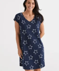 Australian Cotton Star V-Neck Nightie<Sussan Best
