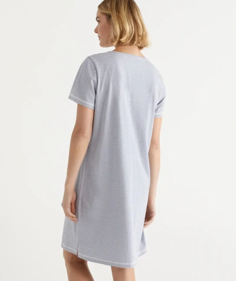 Australian Cotton Stripe Henley Nightie<Sussan