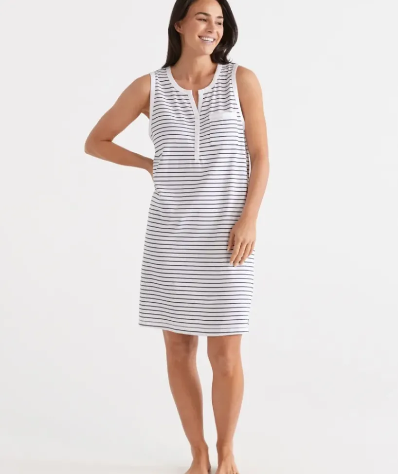 Australian Cotton Stripe Sleeveless Nightie<Sussan Best