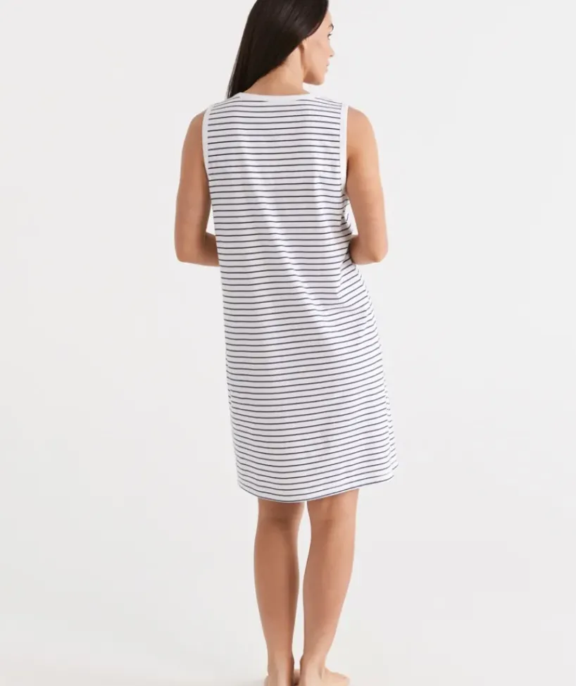 Australian Cotton Stripe Sleeveless Nightie<Sussan Best