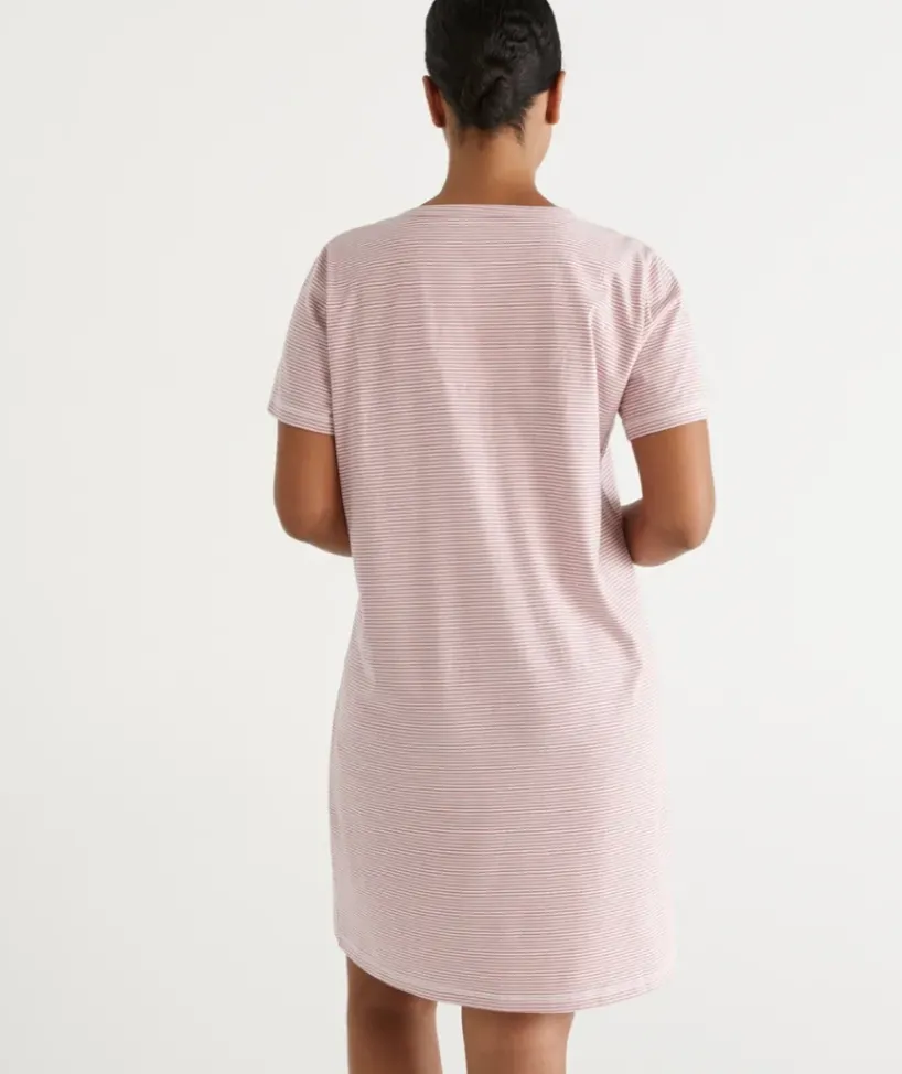 Australian Cotton Stripe Henley Nightie<Sussan Clearance