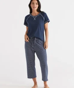 Australian Cotton Stripe ¾ Pyjama Pant<Sussan Best