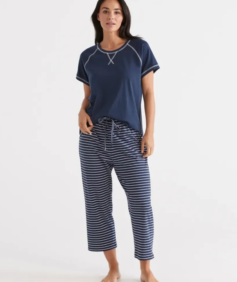 Australian Cotton Stripe ¾ Pyjama Pant<Sussan Best