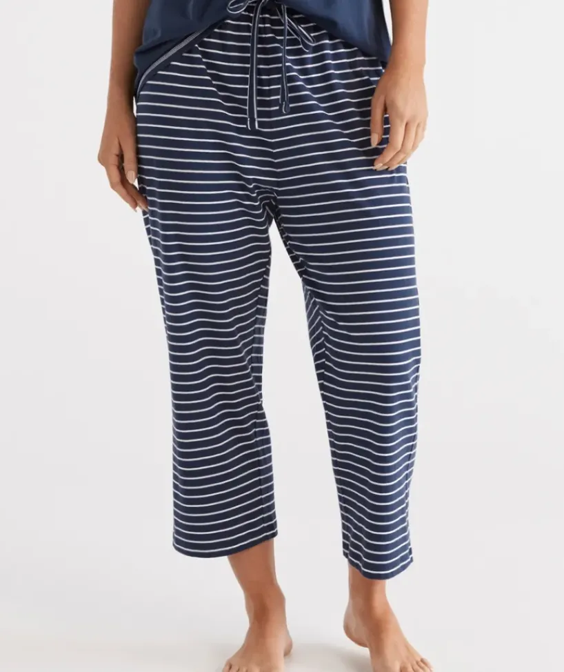 Australian Cotton Stripe ¾ Pyjama Pant<Sussan Best