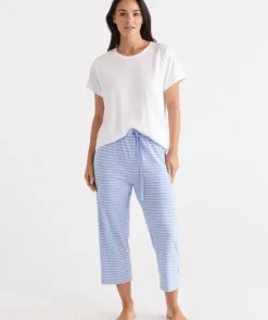 Australian Cotton Stripe ¾ Pyjama Pant<Sussan Best