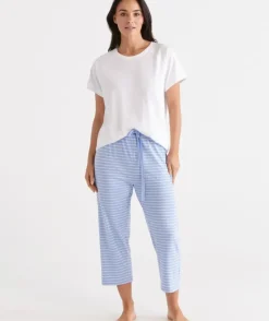 Australian Cotton Stripe ¾ Pyjama Pant<Sussan Best