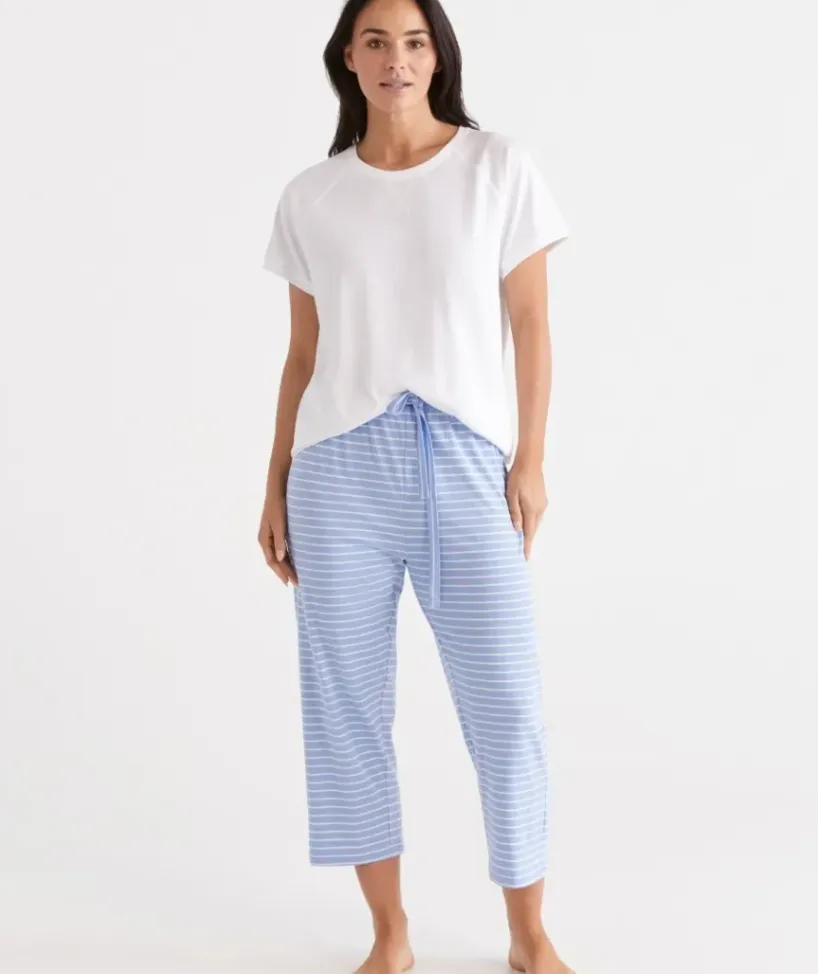 Australian Cotton Stripe ¾ Pyjama Pant<Sussan Best