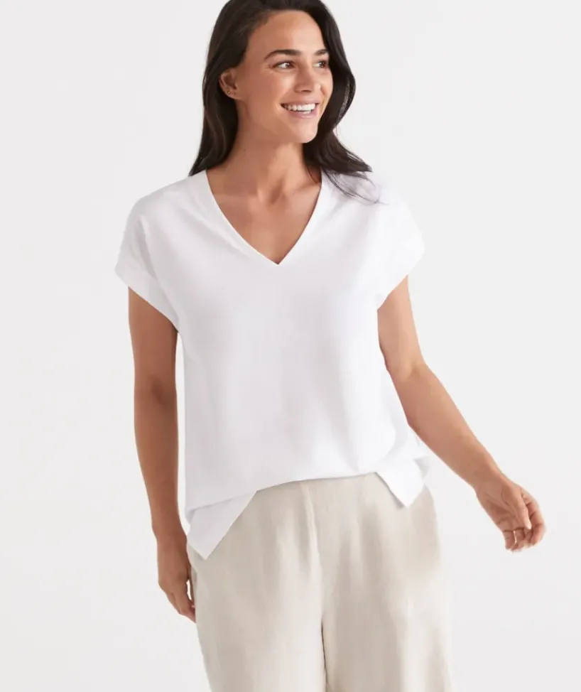 Australian Cotton V-Neck Tee<Sussan Discount