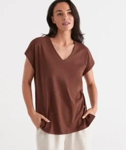 Australian Cotton V-Neck Tee<Sussan Discount