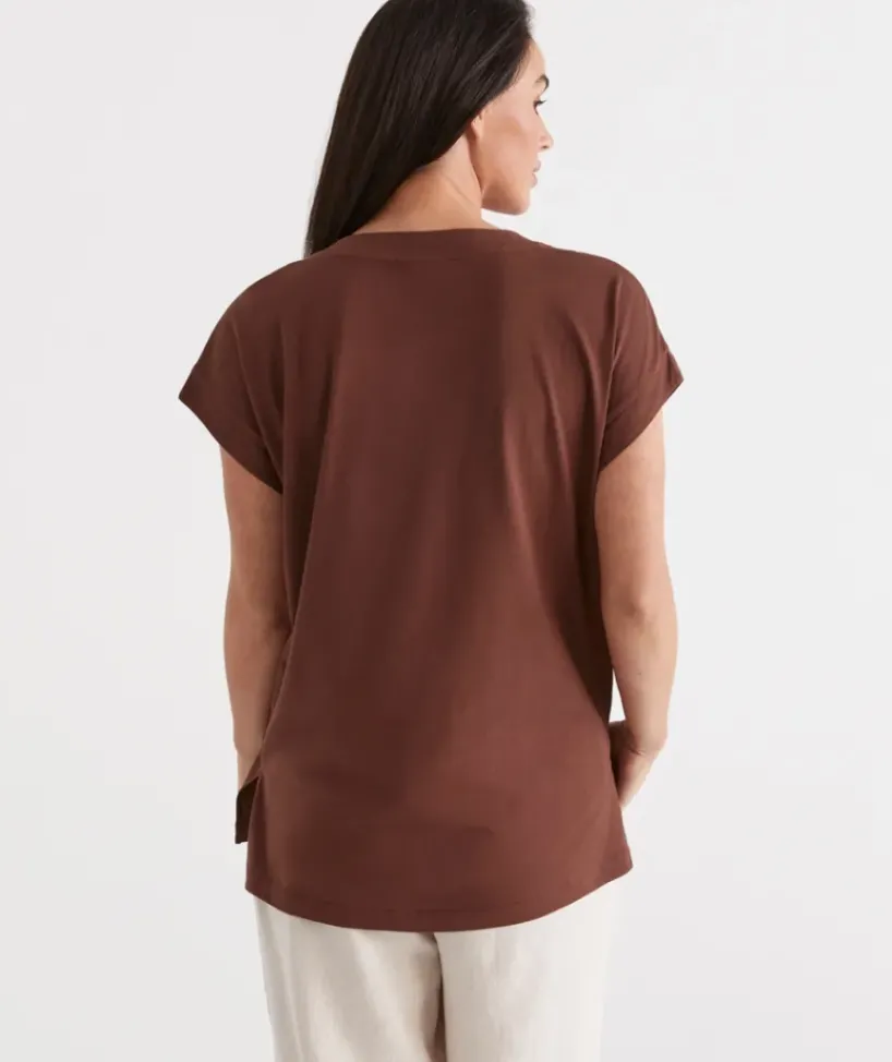 Australian Cotton V-Neck Tee<Sussan Clearance