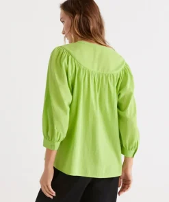 Australian Cotton Yoke Blouse<Sussan