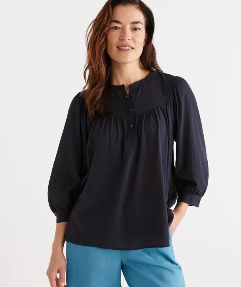 Australian Cotton Yoke Blouse<Sussan