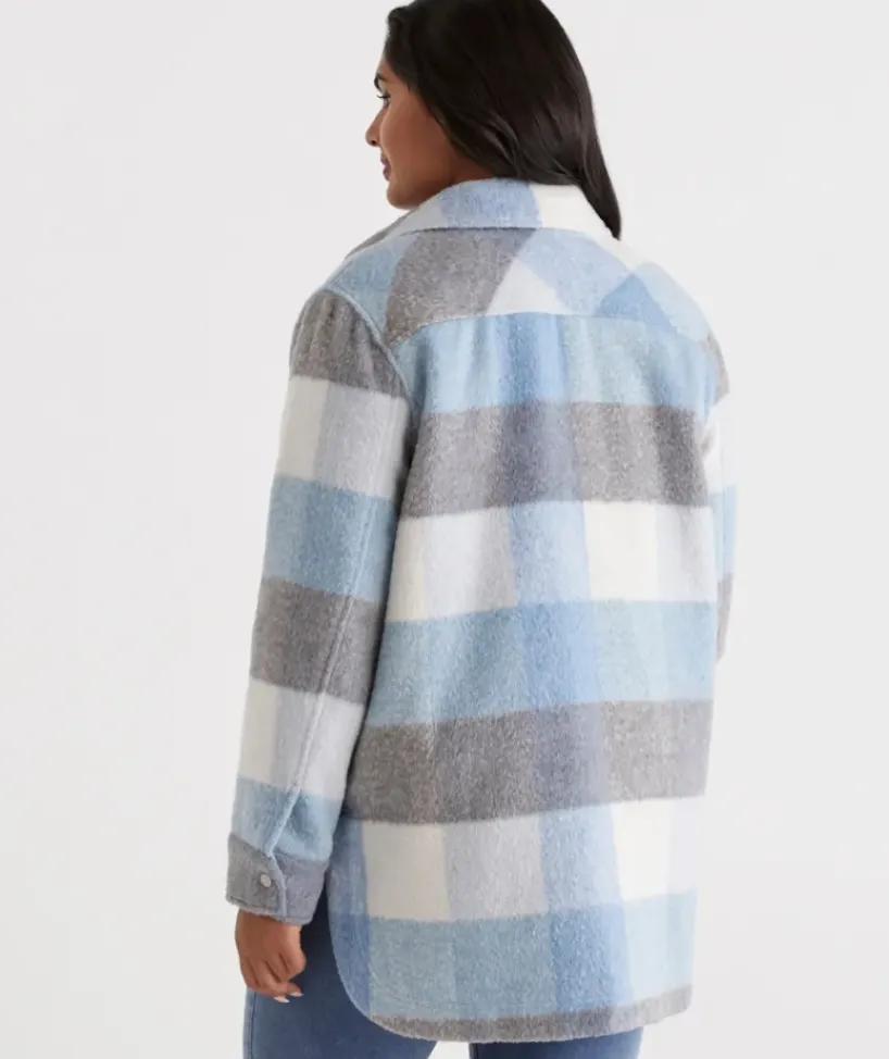 Blue Check Shacket<Sussan New
