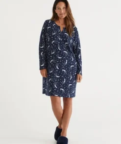 Celestial Print Australian Cotton Henley Nightie<Sussan Sale