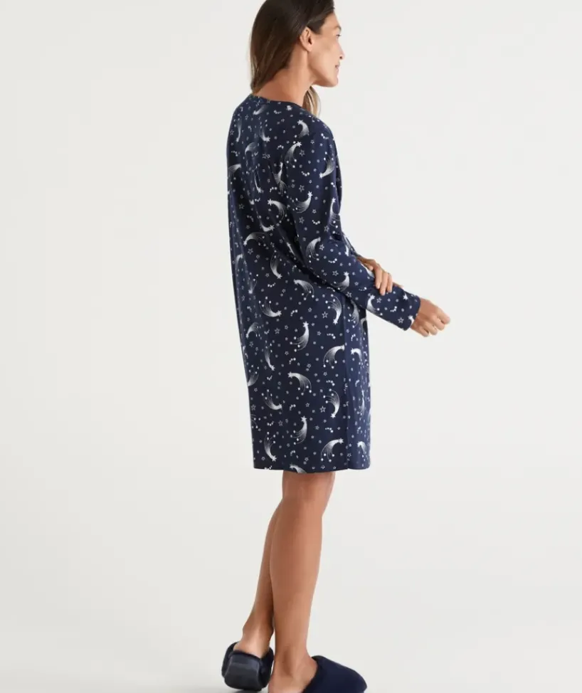Celestial Print Australian Cotton Henley Nightie<Sussan Sale