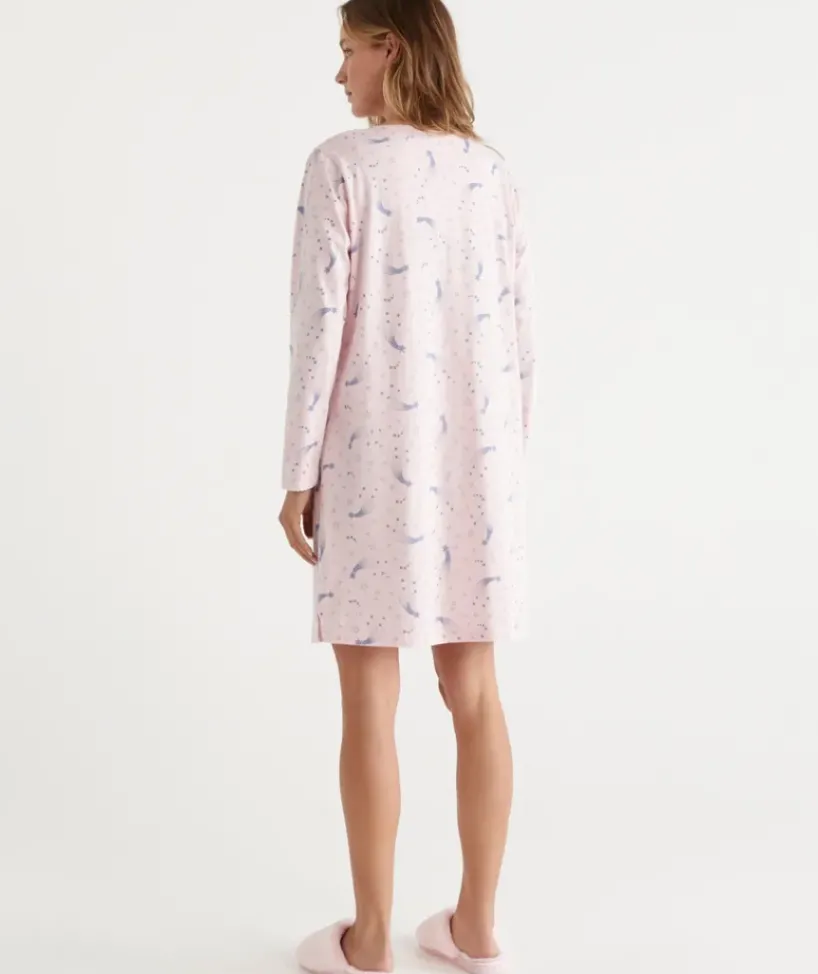 Celestial Print Australian Cotton Henley Nightie<Sussan Sale