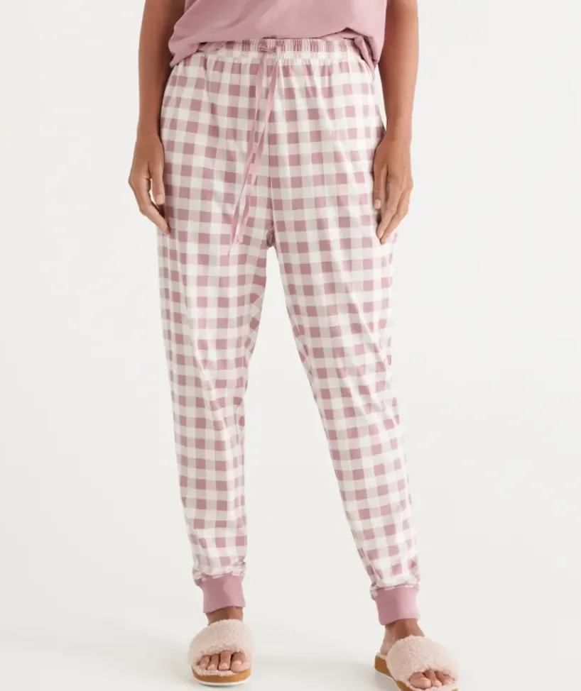 Check Print Australian Cotton Knit Pyjama Pant<Sussan Best