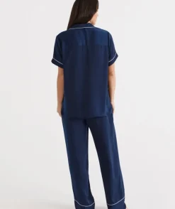 Contrast Longline Satin Pyjama Set<Sussan Sale