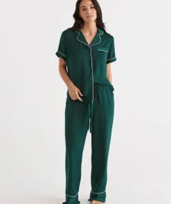 Contrast Longline Satin Pyjama Set<Sussan Sale