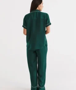 Contrast Longline Satin Pyjama Set<Sussan New