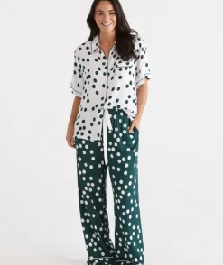 Contrast Spot Pyjama Set<Sussan