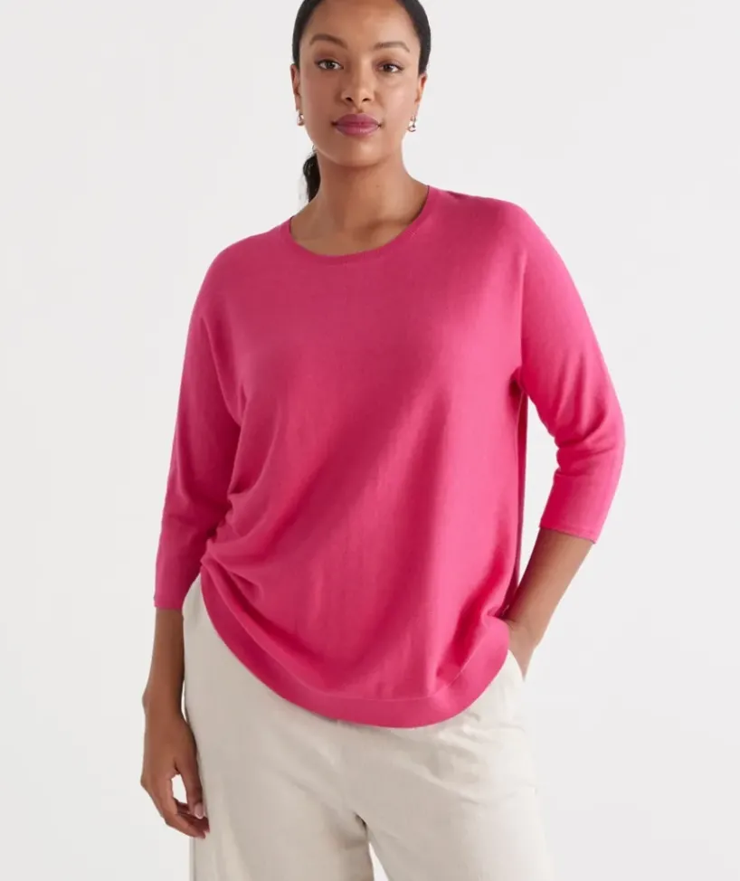 Cotton Curved Hem Pull Over<Sussan Sale