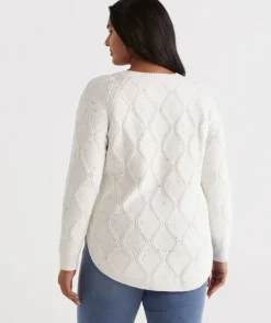 Cotton Nep Cable Pullover<Sussan Hot