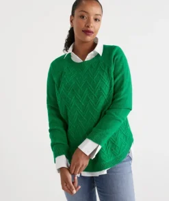 Cotton Nep Herringbone Jumper<Sussan Clearance