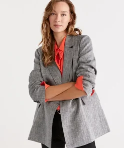 Double Breasted Herringbone Blazer<Sussan Sale