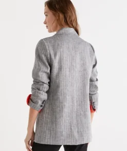 Double Breasted Herringbone Blazer<Sussan Sale