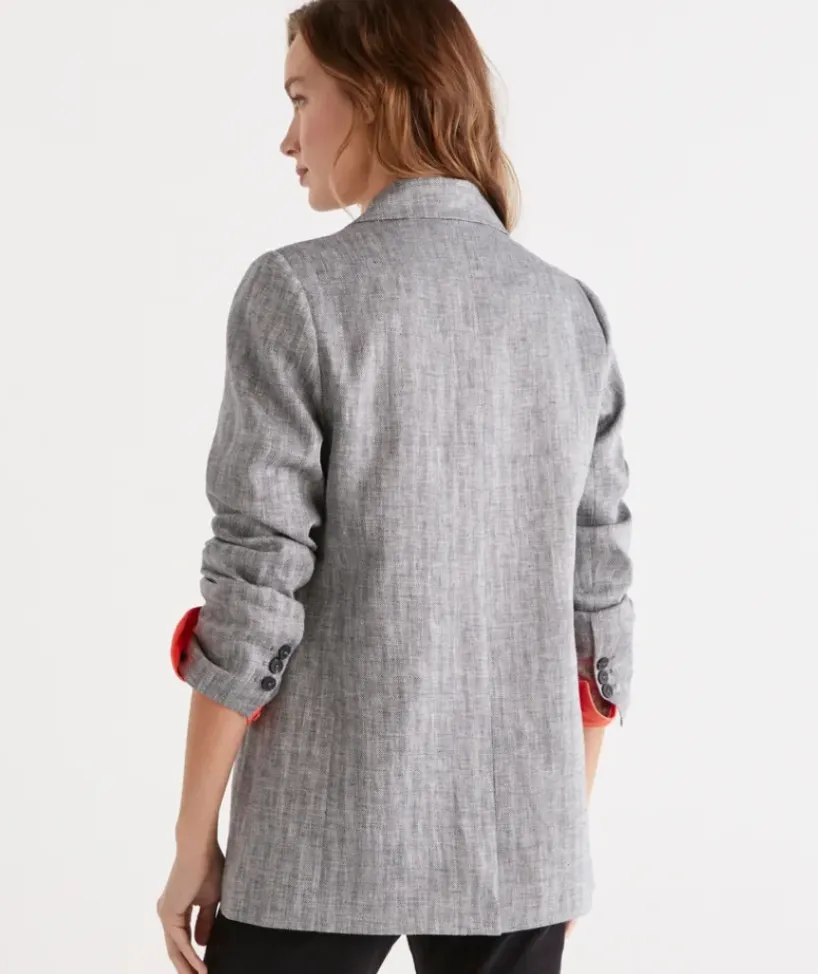 Double Breasted Herringbone Blazer<Sussan Sale