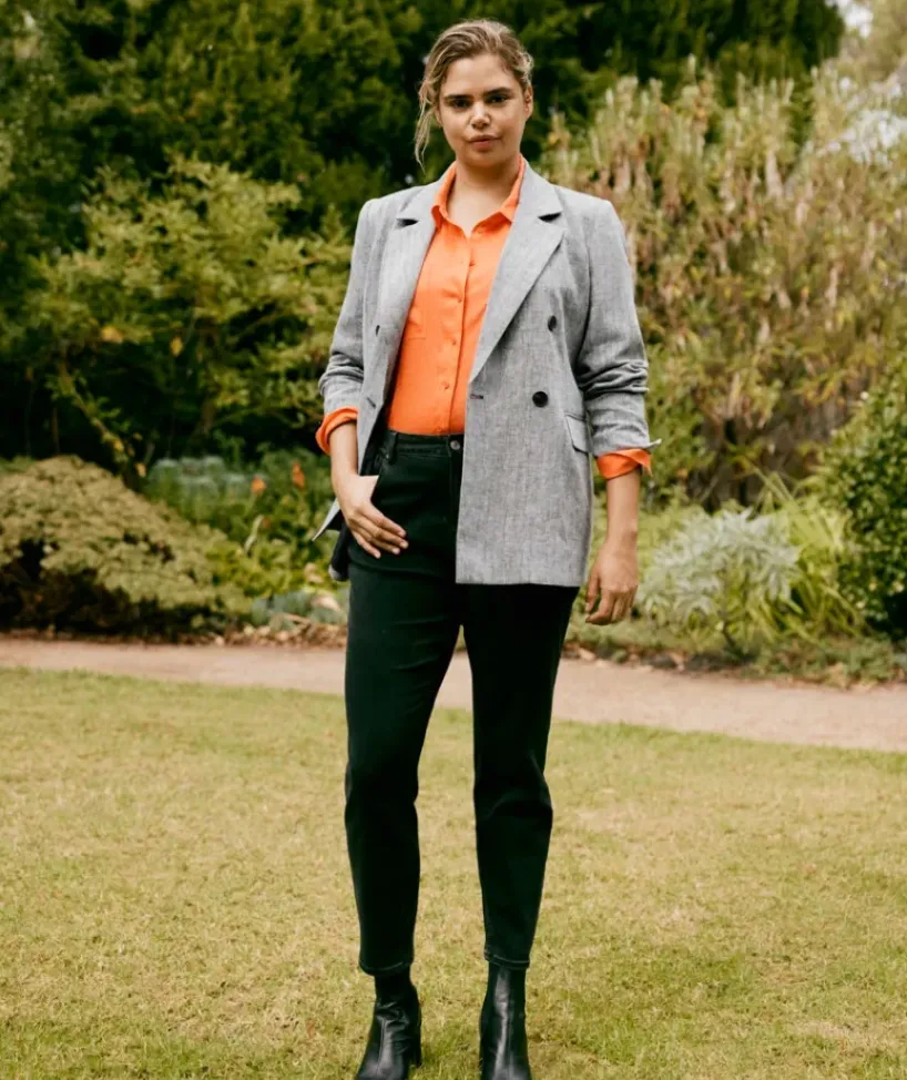 Double Breasted Herringbone Blazer<Sussan Sale