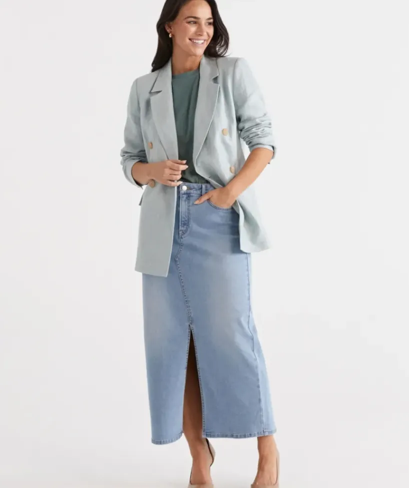 Double Breasted Linen Blazer<Sussan Clearance