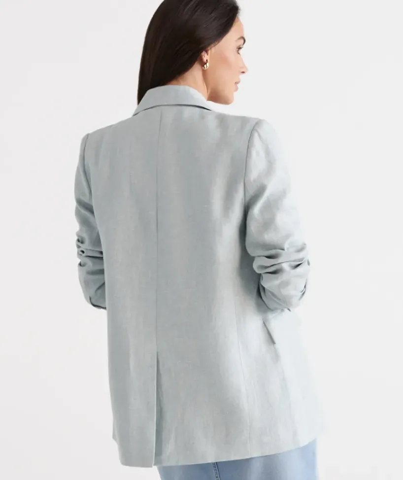 Double Breasted Linen Blazer<Sussan Clearance