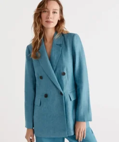 Double Breasted Linen Blazer<Sussan Outlet
