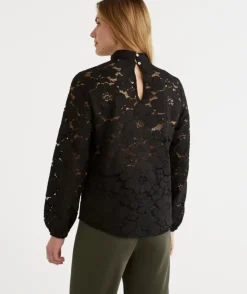 Lace Detail Long Sleeve Top<Sussan New