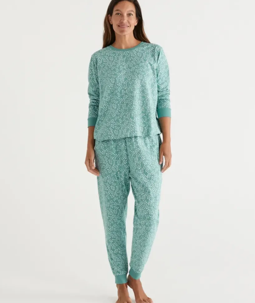 Leaf Print Australian Cotton Pyjama Set<Sussan Best