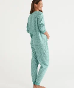 Leaf Print Australian Cotton Pyjama Set<Sussan Best