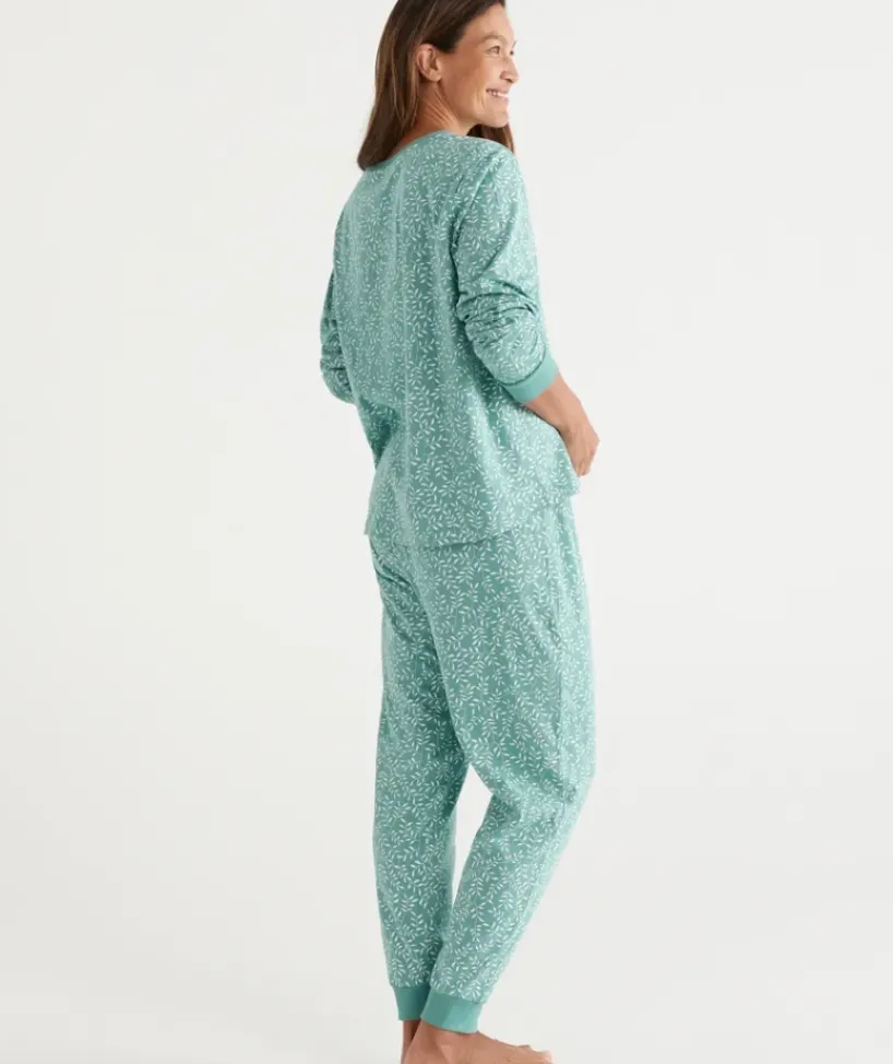 Leaf Print Australian Cotton Pyjama Set<Sussan Best