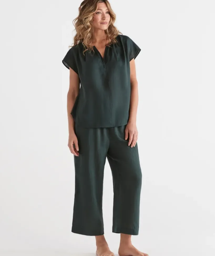 Linen ¾ Wide Leg Lounge Pant<Sussan Sale