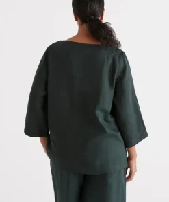 Linen ¾ Woven Lounge Top<Sussan Hot