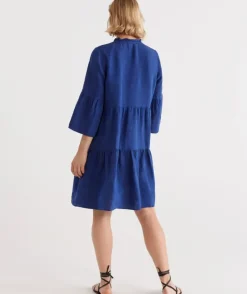 Linen Fluted Sleeve Dress<Sussan Discount