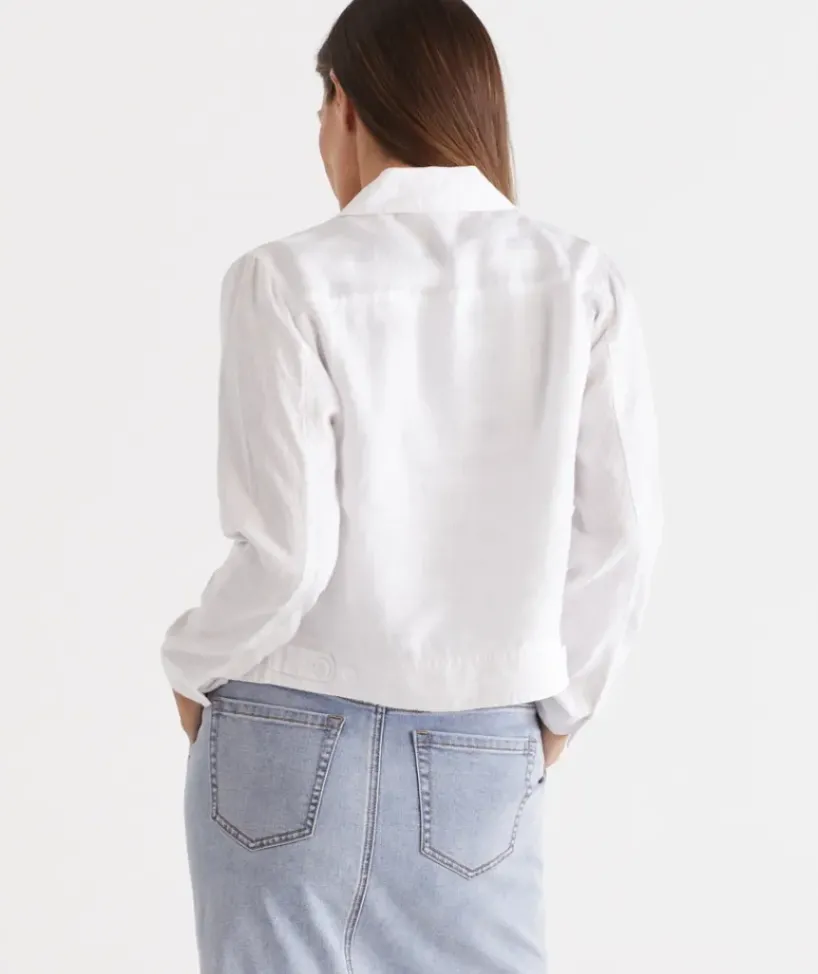 Linen Pocket Detail Shacket<Sussan Outlet