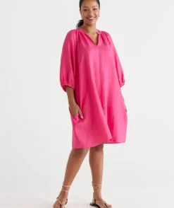 Linen Popover Dress<Sussan Hot