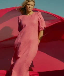 Linen Seam Detail Dress<Sussan Hot