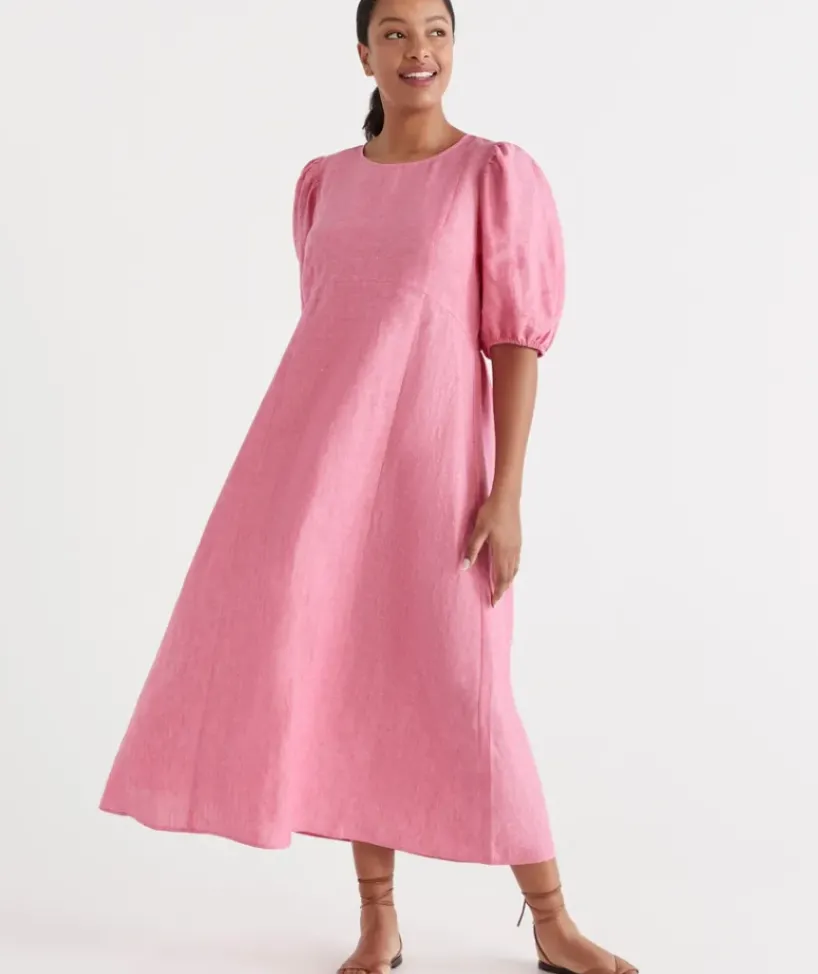 Linen Seam Detail Dress<Sussan Outlet