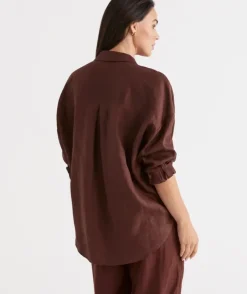 Linen Tab Sleeve Popover Shirt<Sussan Discount