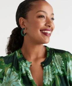 Matte Beaded Hoop Earring<Sussan