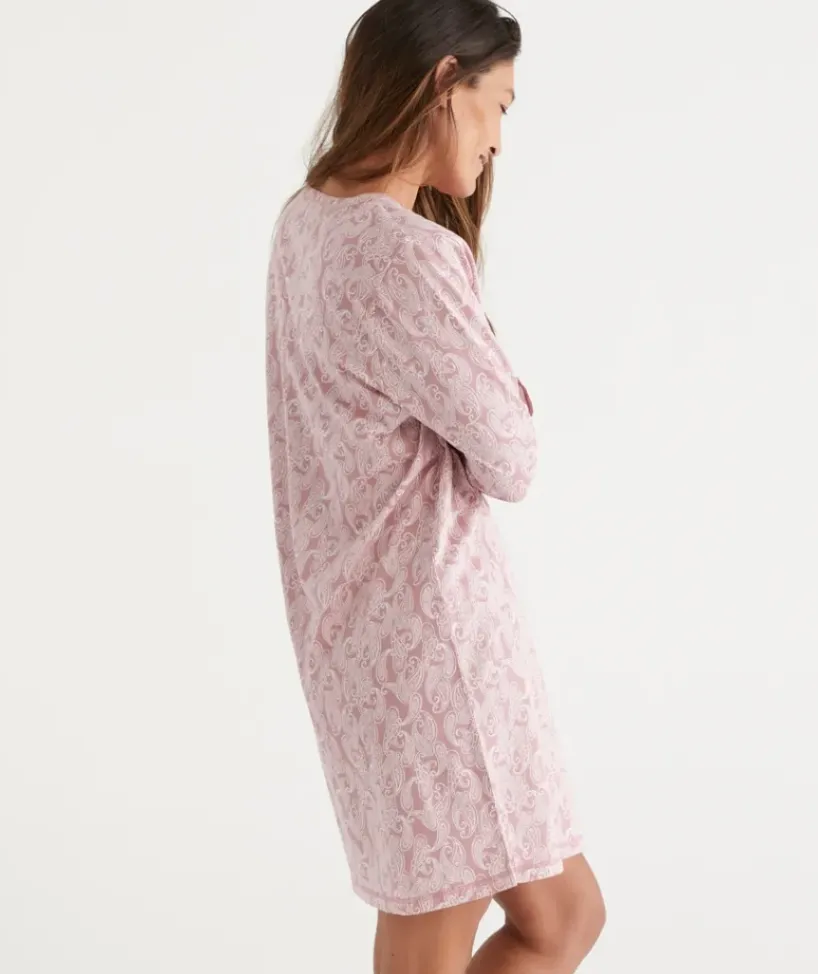 Paisley Print Australian Cotton Henley Nightie<Sussan Online
